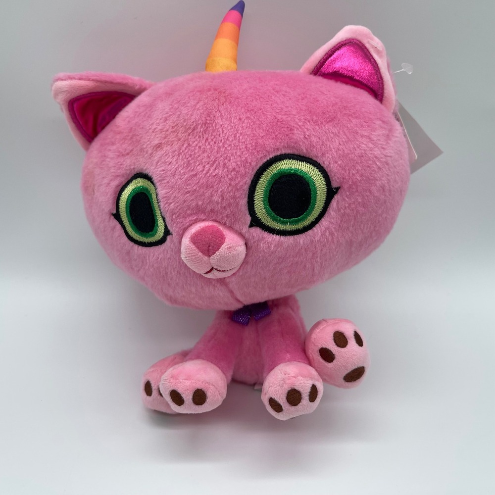 MerryMakers Me-O-My Kitty-Corn Pink Cat Unicorn Plush Rainbow Horn-NWT